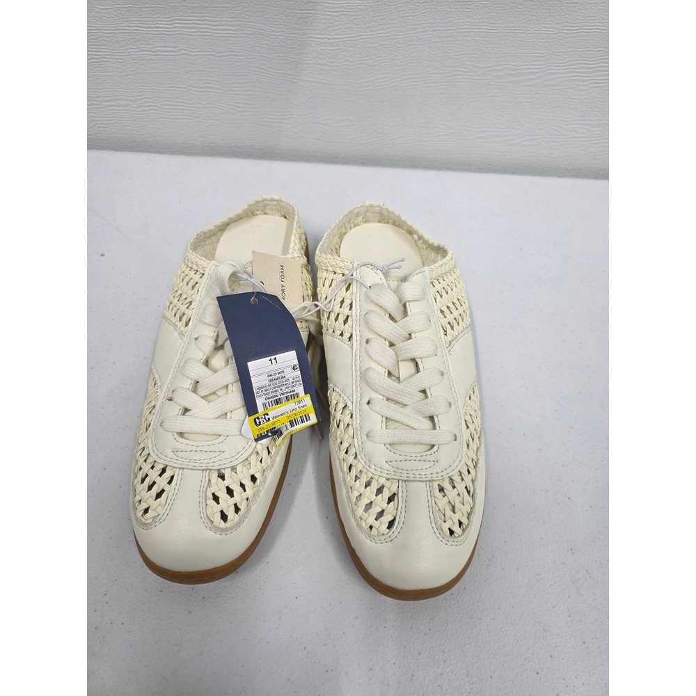 Universal Thread Womens Linus Woven Mule Sneakers Cream Lace Up Slip On Shoes 11